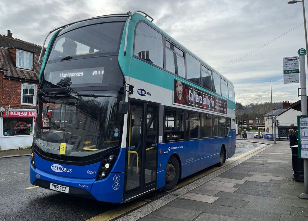 Bus parked near Farnham in Labour ward